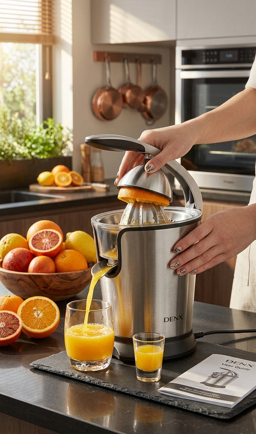 DENX Professional Electric Citrus Juicer 130W – Heavy-Duty Stainless Steel Press