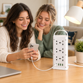 12POWER N87 Vertical Power Strip | 6 AC Sockets + 4 USB Ports